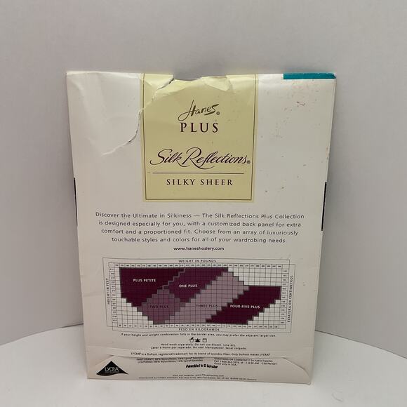 Hanes Vintage Plus Silk Reflections Wedgewood Blue Control Top Pantyhose 00P16 - Picture 4 of 7